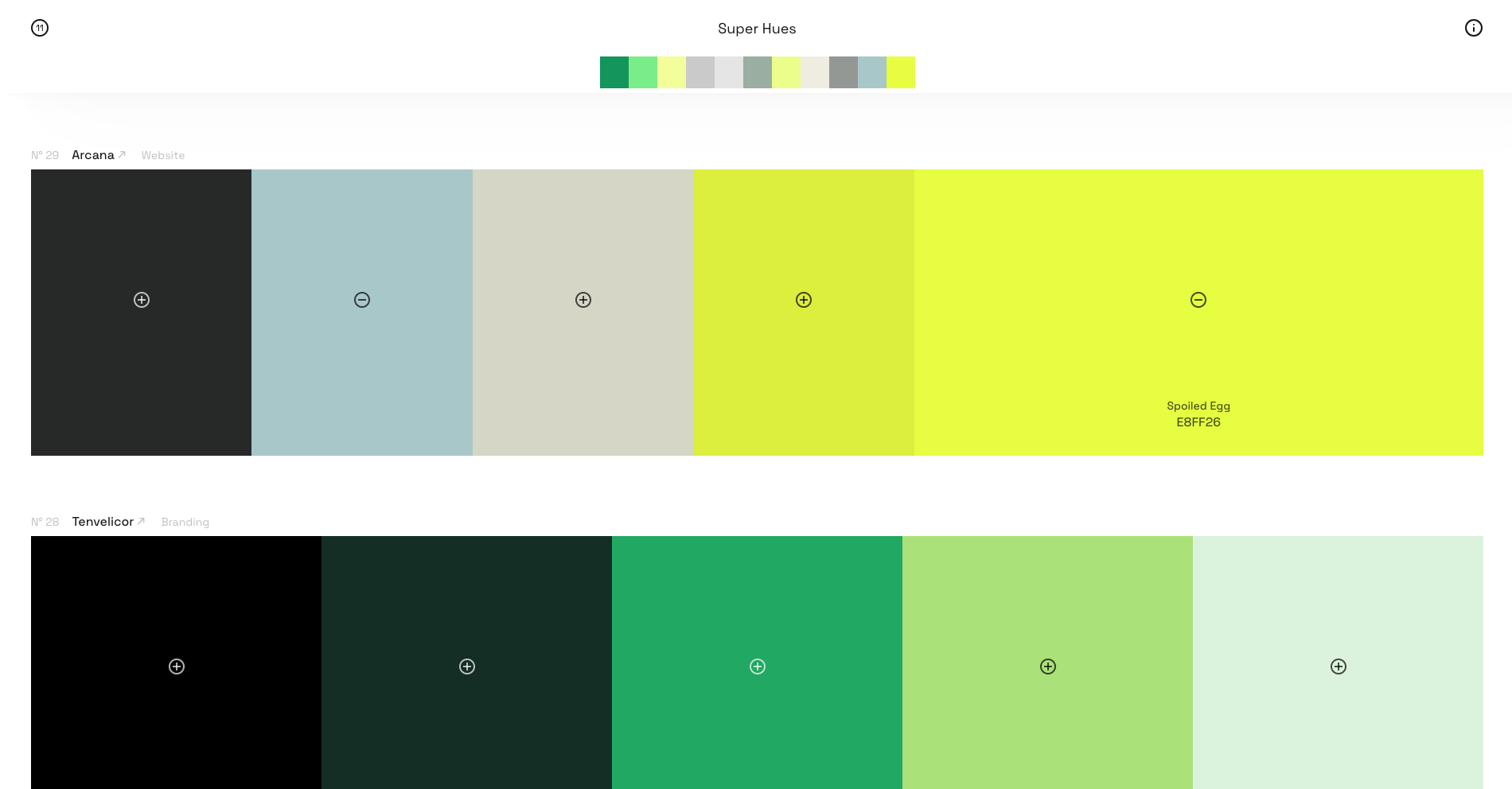 Super Hues - Curated gallery of color palettes